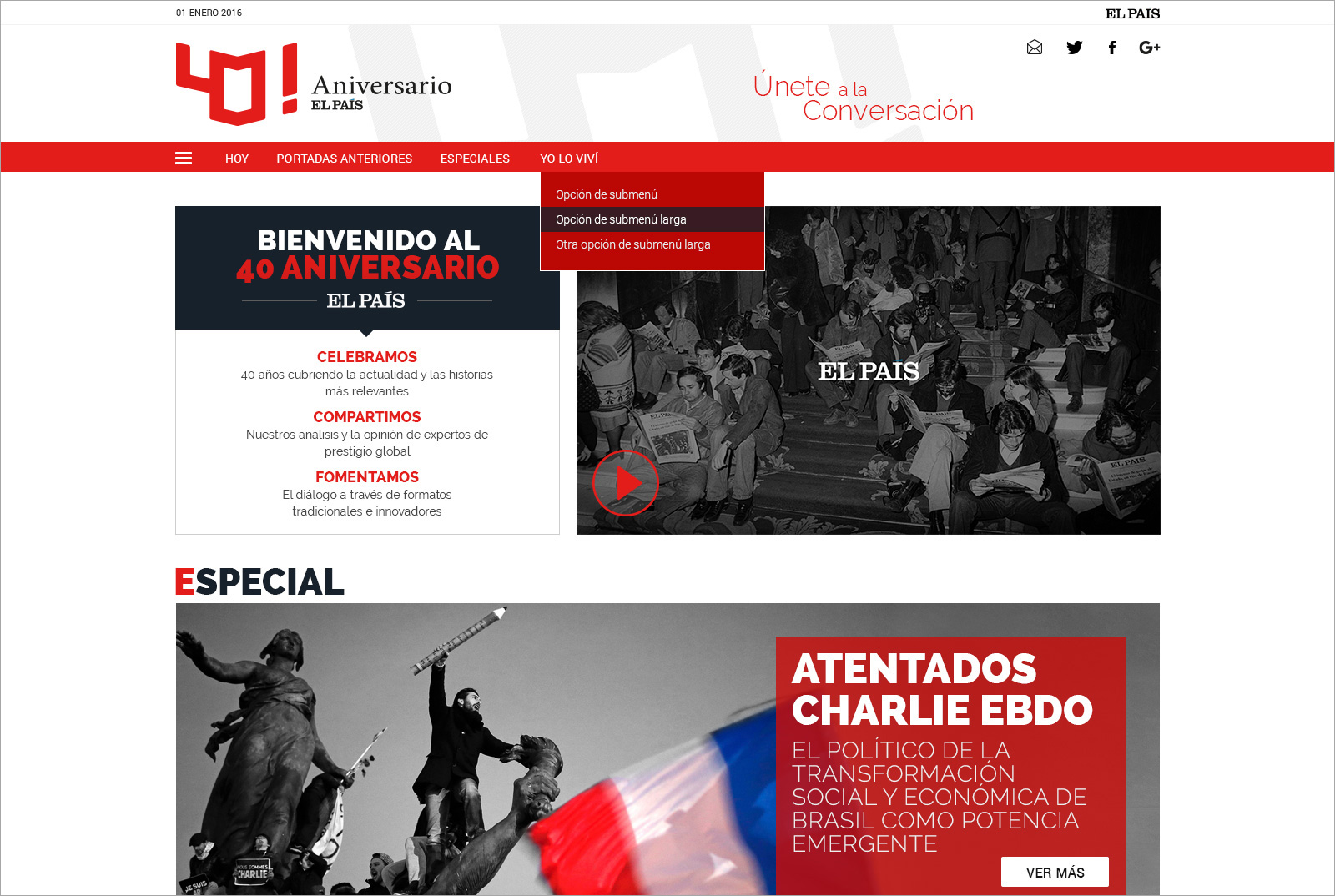 El País 40 Aniversario – Web